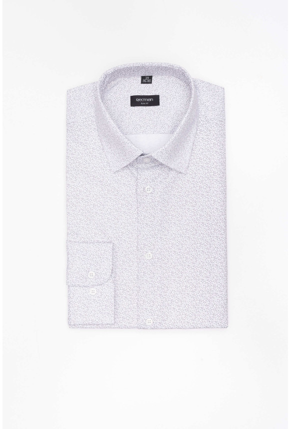 KOSZULA CORSINI 3297T DŁUGI RĘKAW SLIM FIT SZARA Z BAWEŁNĄ