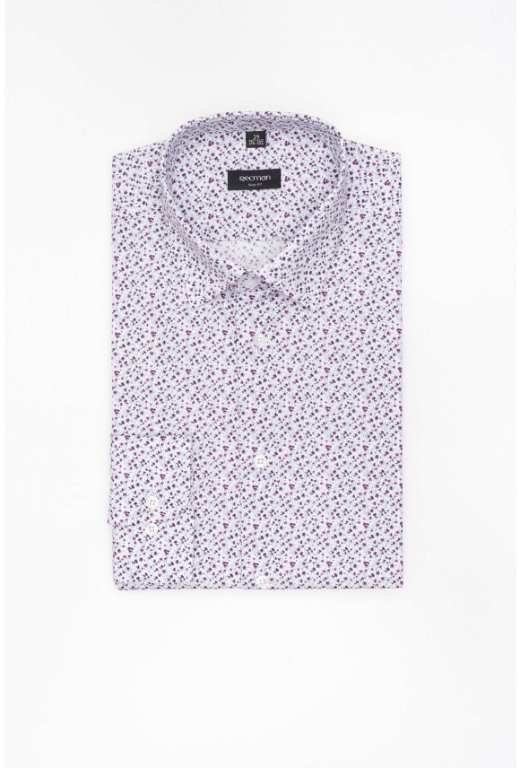 KOSZULA COLINE 3298T DŁUGI RĘKAW SLIM FIT FIOLETOWA Z BAWEŁNY