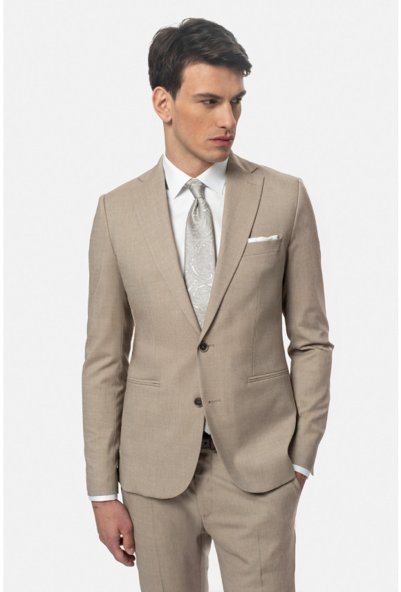 MARYNARKA SOLURA BEŻOWA SLIM FIT JEDNORZĘDOWA MARYNARKA SOLURA BEŻOWA SLIM FIT JEDNORZĘDOWA