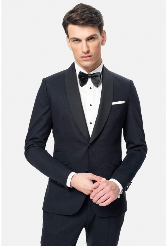 MARYNARKA WINBOW GRANATOWA SLIM FIT JEDNORZĘDOWA Z WEŁNY MARYNARKA WINBOW GRANATOWA SLIM FIT JEDNORZĘDOWA Z WEŁNY