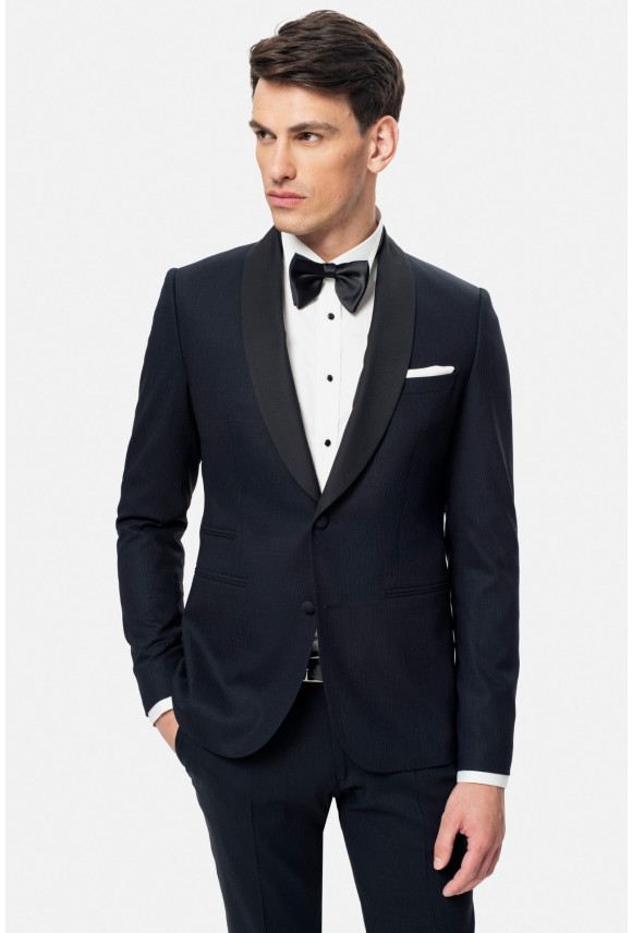MARYNARKA WINBOW GRANATOWA SLIM FIT JEDNORZĘDOWA Z WEŁNY MARYNARKA WINBOW GRANATOWA SLIM FIT JEDNORZĘDOWA Z WEŁNY