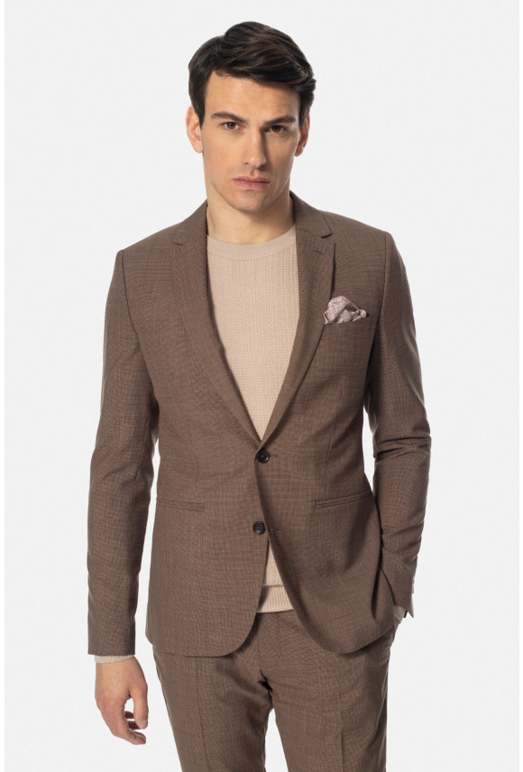 MARYNARKA LONDRES BEŻOWA SUPER SLIM FIT JEDNORZĘDOWA Z WEŁNĄ MARYNARKA LONDRES BEŻOWA SUPER SLIM FIT JEDNORZĘDOWA Z WEŁNĄ