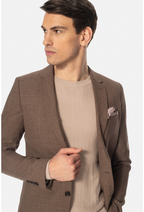 MARYNARKA LONDRES BEŻOWA SUPER SLIM FIT JEDNORZĘDOWA Z WEŁNĄ MARYNARKA LONDRES BEŻOWA SUPER SLIM FIT JEDNORZĘDOWA Z WEŁNĄ