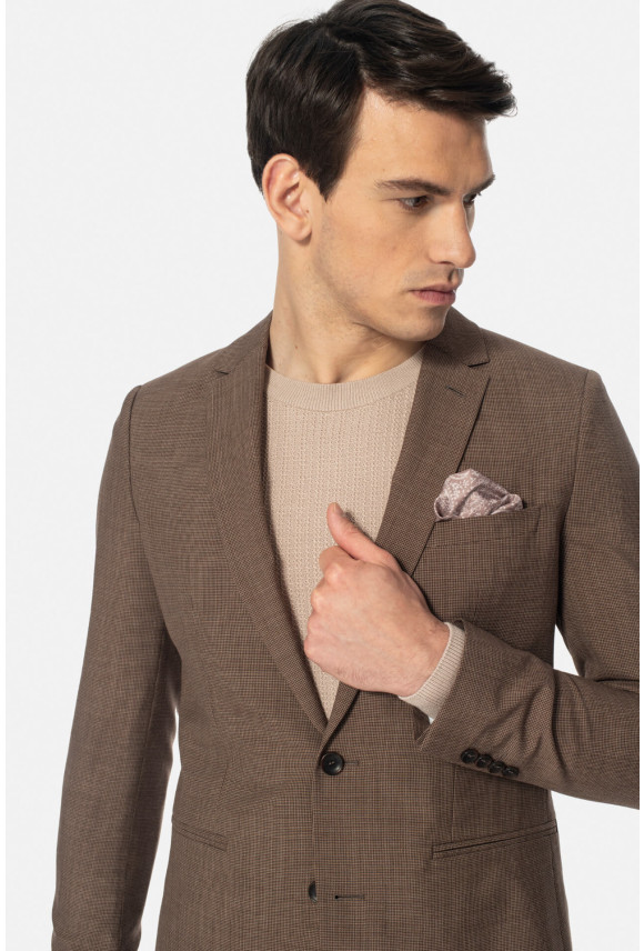 MARYNARKA LONDRES BEŻOWA SUPER SLIM FIT JEDNORZĘDOWA Z WEŁNĄ MARYNARKA LONDRES BEŻOWA SUPER SLIM FIT JEDNORZĘDOWA Z WEŁNĄ