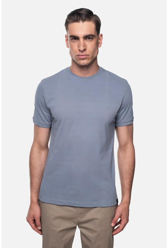 T SHIRT MORAND NIEBIESKI Z BAWEŁNY