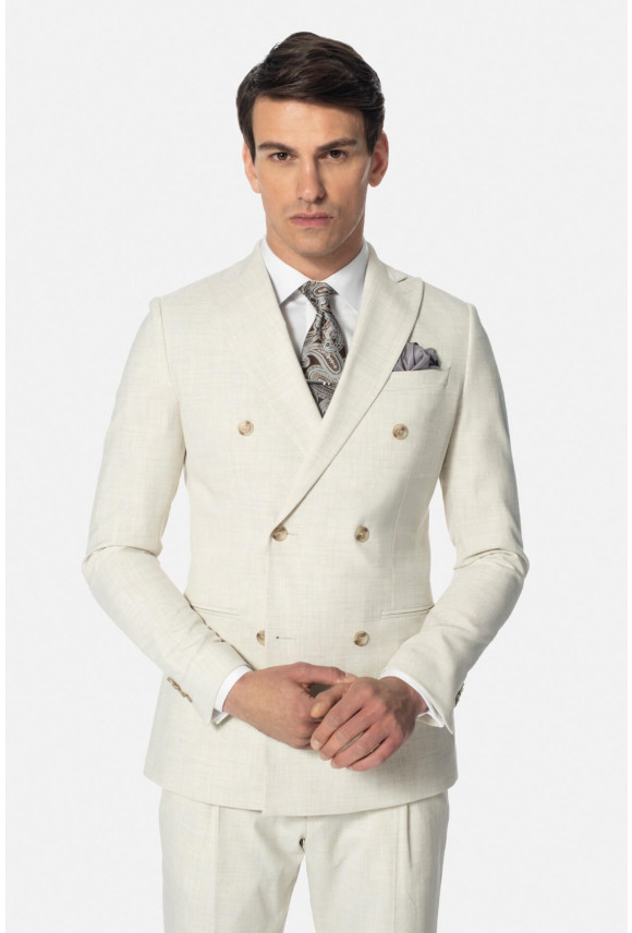 MARYNARKA CASTELLO BEŻOWA SLIM FIT DWURZĘDOWA MARYNARKA CASTELLO BEŻOWA SLIM FIT DWURZĘDOWA