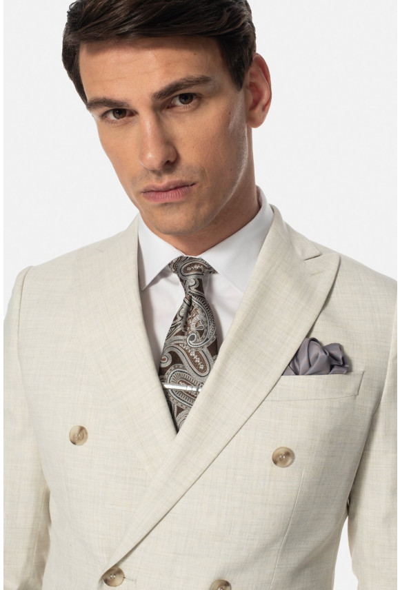 MARYNARKA CASTELLO BEŻOWA SLIM FIT DWURZĘDOWA MARYNARKA CASTELLO BEŻOWA SLIM FIT DWURZĘDOWA