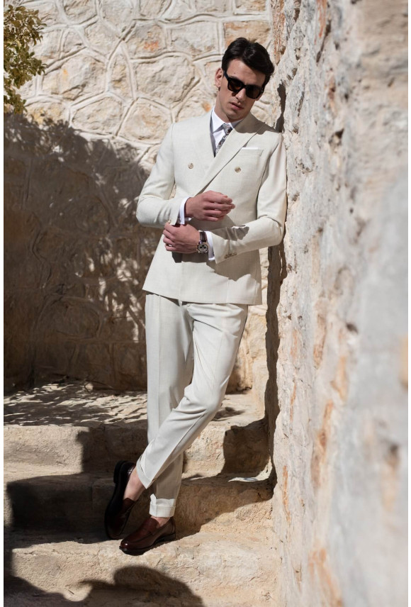 MARYNARKA CASTELLO BEŻOWA SLIM FIT DWURZĘDOWA MARYNARKA CASTELLO BEŻOWA SLIM FIT DWURZĘDOWA