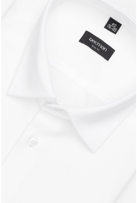 KOSZULA FORMENTO 3306 DŁUGI RĘKAW SLIM FIT BIAŁA Z BAWEŁNY