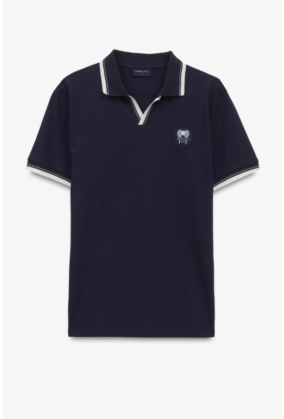 KOSZULKA POLO TENNIS CLUB 114 GRANATOWA Z BAWEŁNY TYPU PIKA
