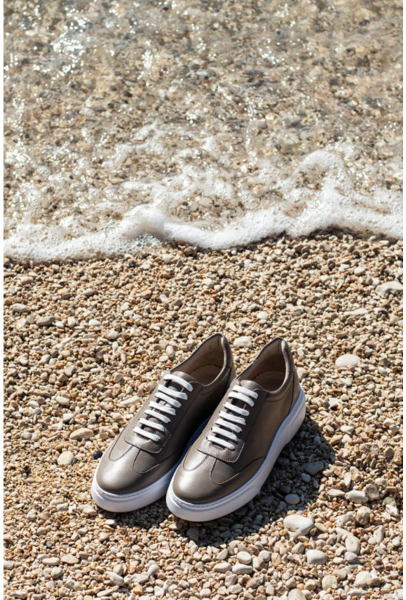 OBUWIE SNEAKERSY M1510 BEŻOWE 0001 ZE SKÓRY NATURALNEJ