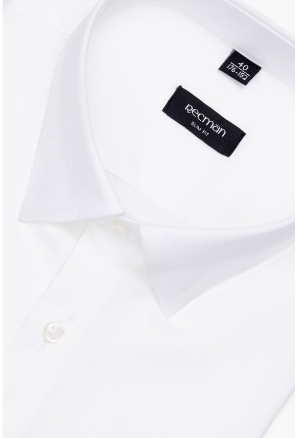 KOSZULA VERSONE 3307C DŁUGI RĘKAW SLIM FIT BIAŁA Z BAWEŁNĄ