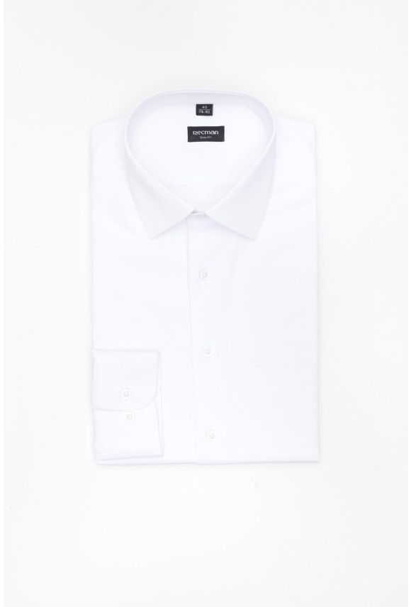 KOSZULA VERSONE 3315 DŁUGI RĘKAW SLIM FIT BIAŁA Z BAWEŁNĄ