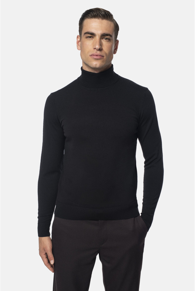 SWETER WALDEN GOLF CZARNY Z WEŁNY