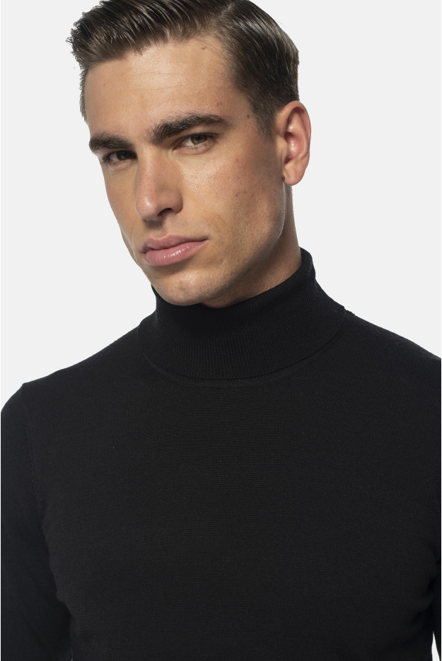 SWETER WALDEN GOLF CZARNY Z WEŁNY