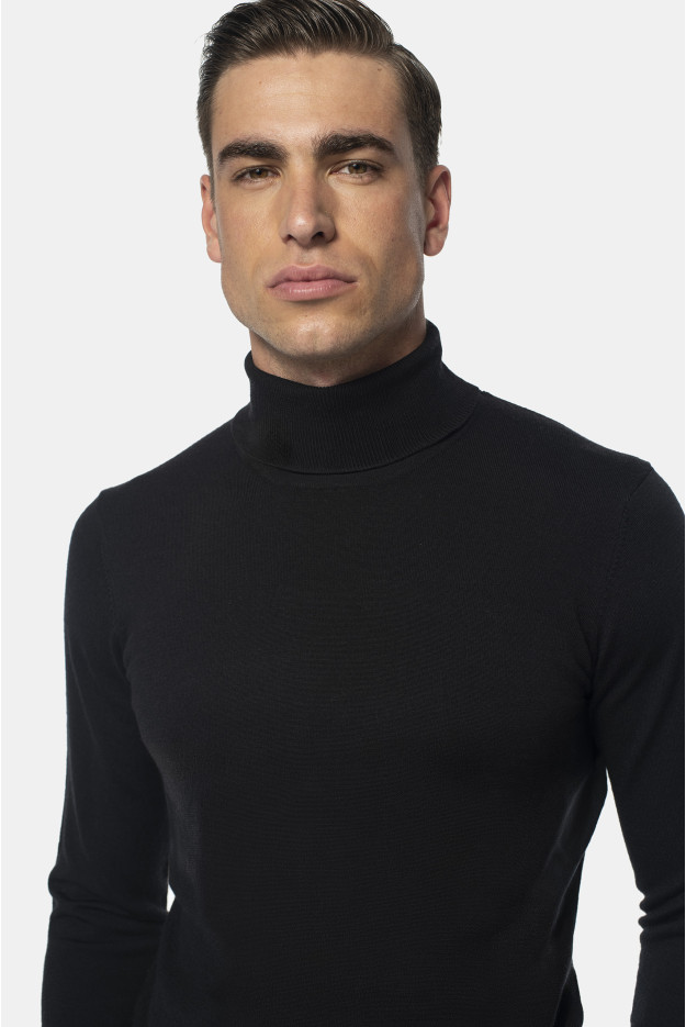 SWETER WALDEN GOLF CZARNY Z WEŁNY
