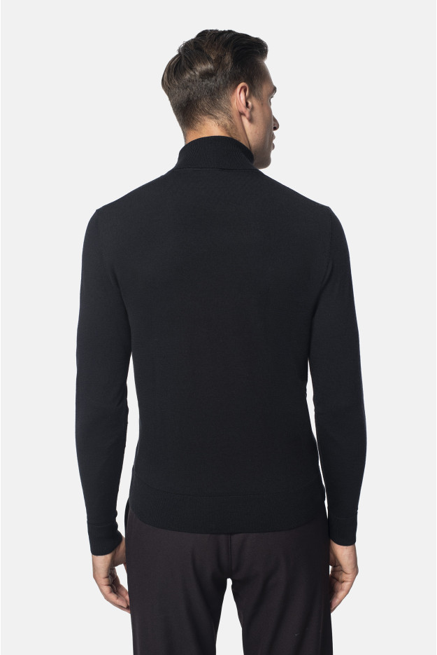 SWETER WALDEN GOLF CZARNY Z WEŁNY