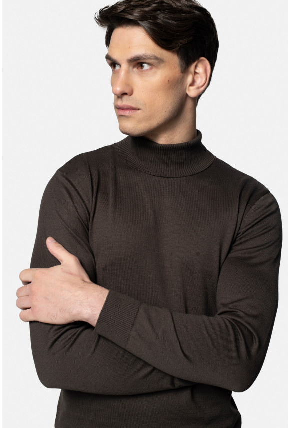 SWETER GROTTON GOLF BRĄZOWY 0001 Z BAWEŁNĄ