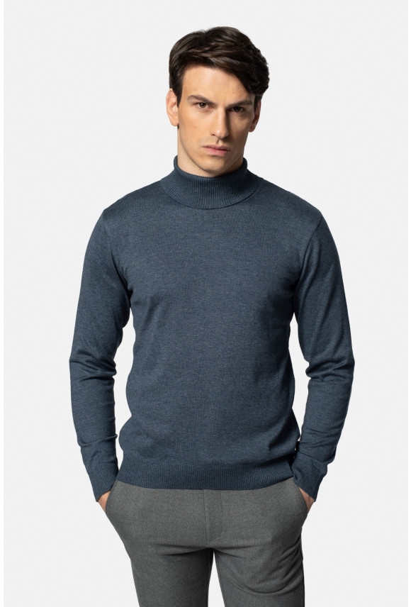 SWETER GROTTON GOLF NIEBIESKI 0001 Z BAWEŁNĄ