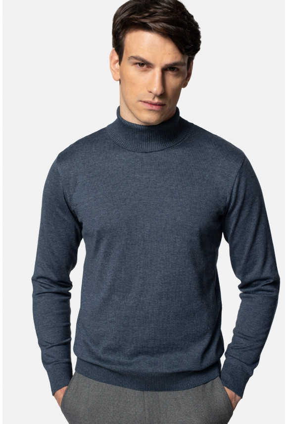 SWETER GROTTON GOLF NIEBIESKI 0001 Z BAWEŁNĄ