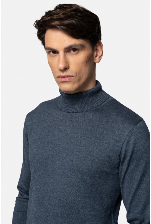 SWETER GROTTON GOLF NIEBIESKI 0001 Z BAWEŁNĄ