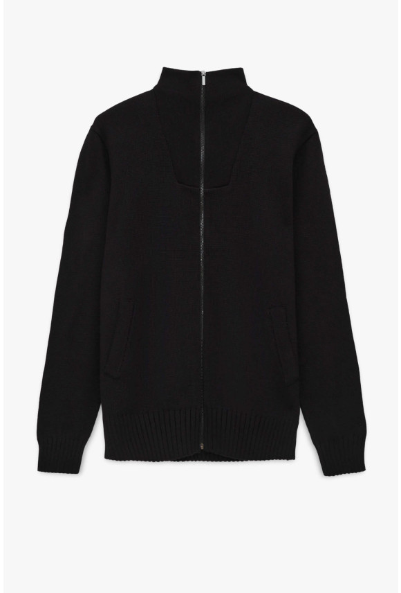 SWETER ALTER ROZPINANY CZARNY Z BAWEŁNĄ