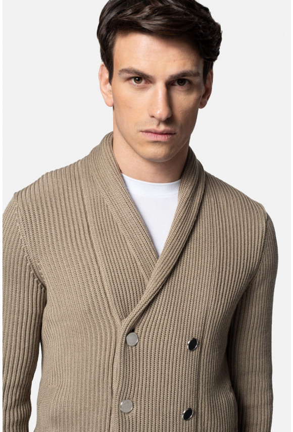 SWETER CAVITE ROZPINANY BEŻOWY Z WEŁNĄ