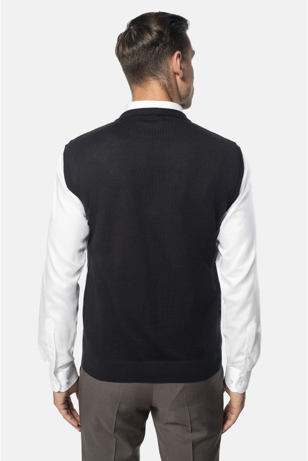 SWETER VELINI Z DEKOLTEM TYPU SEREK CZARNY Z BAWEŁNĄ SWETER VELINI Z DEKOLTEM TYPU SEREK CZARNY Z BAWEŁNĄ
