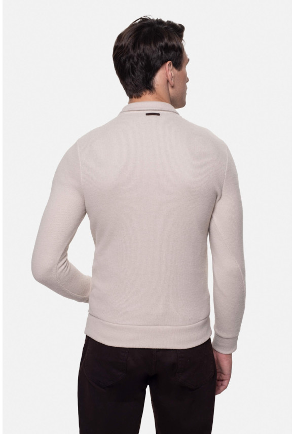 BLUZA LUDRES TROYER/TYPU TROYER BEŻOWA Z WEŁNĄ