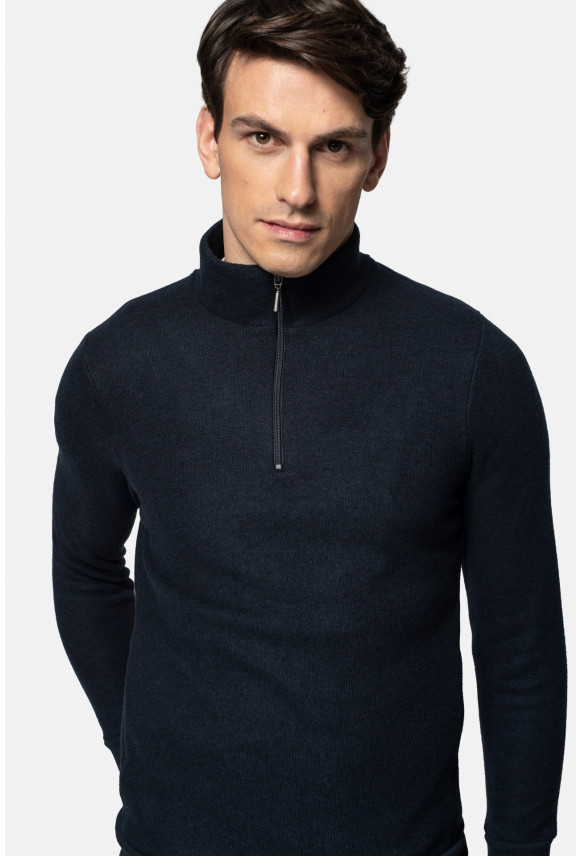 BLUZA LUDRES TROYER/TYPU TROYER GRANATOWA Z WEŁNĄ