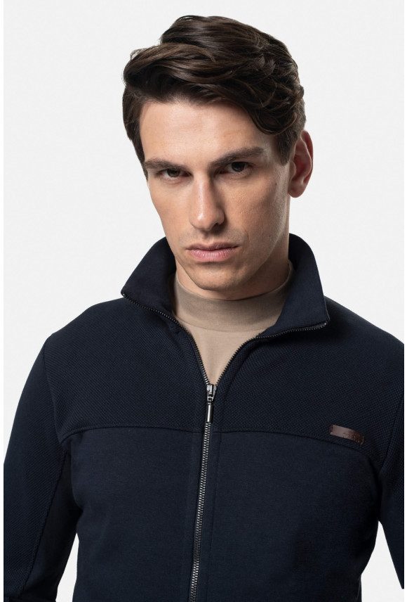 BLUZA URBANO ROZPINANY GRANATOWA Z BAWEŁNĄ