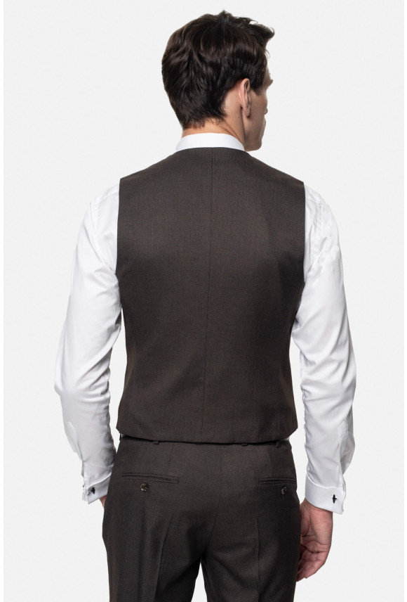 KAMIZELKA AMANDI SLIM FIT BRĄZOWA JEDNORZĘDOWA