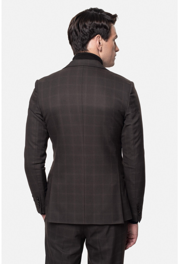 MARYNARKA BRUFA BRĄZOWA SLIM FIT JEDNORZĘDOWA