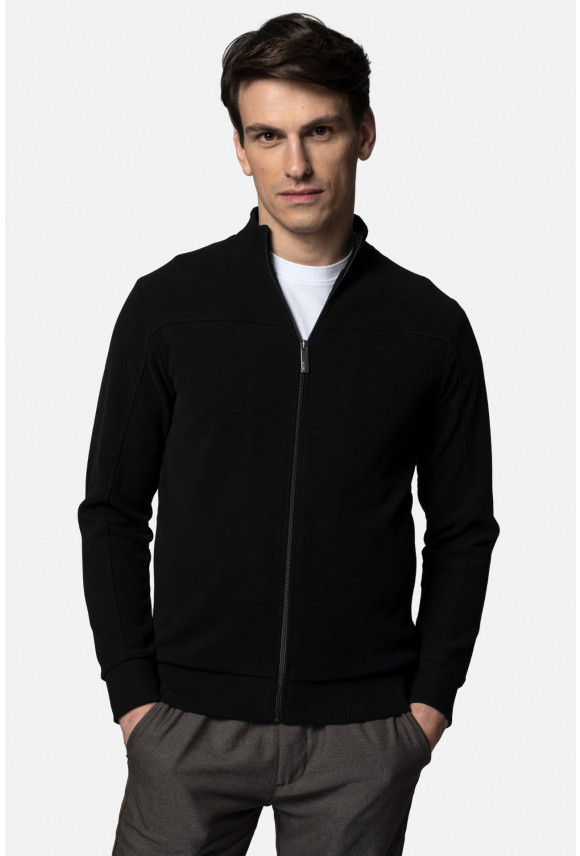 BLUZA OSANI ROZPINANY CZARNA Z BAWEŁNĄ