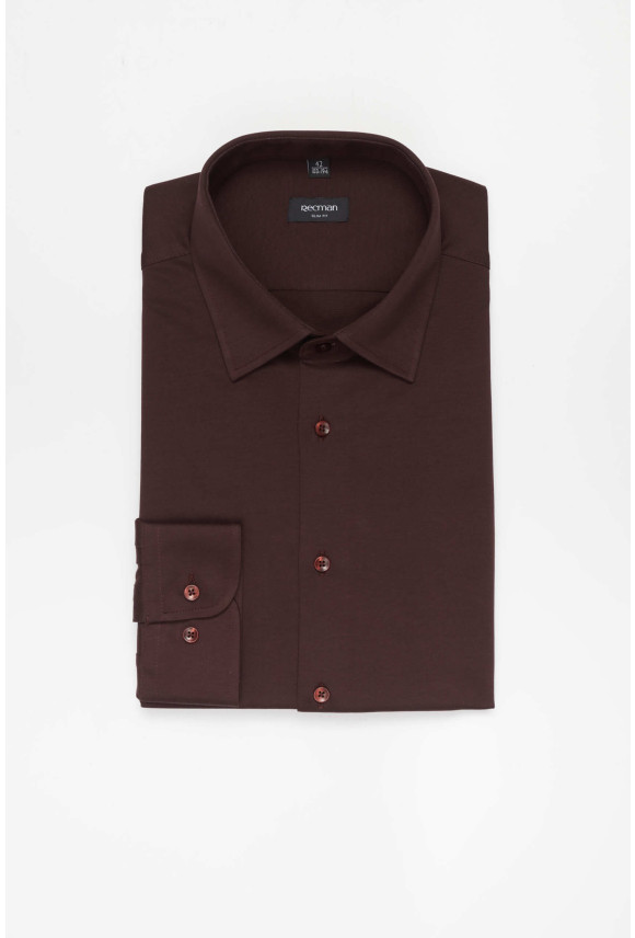 KOSZULA FORMENTO 3323 DŁUGI RĘKAW SLIM FIT FIOLETOWA Z DZIANINY KOSZULA FORMENTO 3323 DŁUGI RĘKAW SLIM FIT FIOLETOWA Z DZIANINY