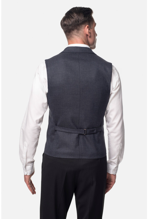 KAMIZELKA ALEDO SLIM FIT GRANATOWA JEDNORZĘDOWA