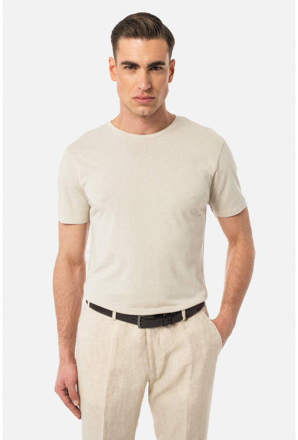 T SHIRT MUXAL BEŻOWY Z MODALEM