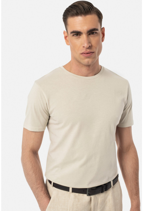 T SHIRT MUXAL BEŻOWY Z MODALEM