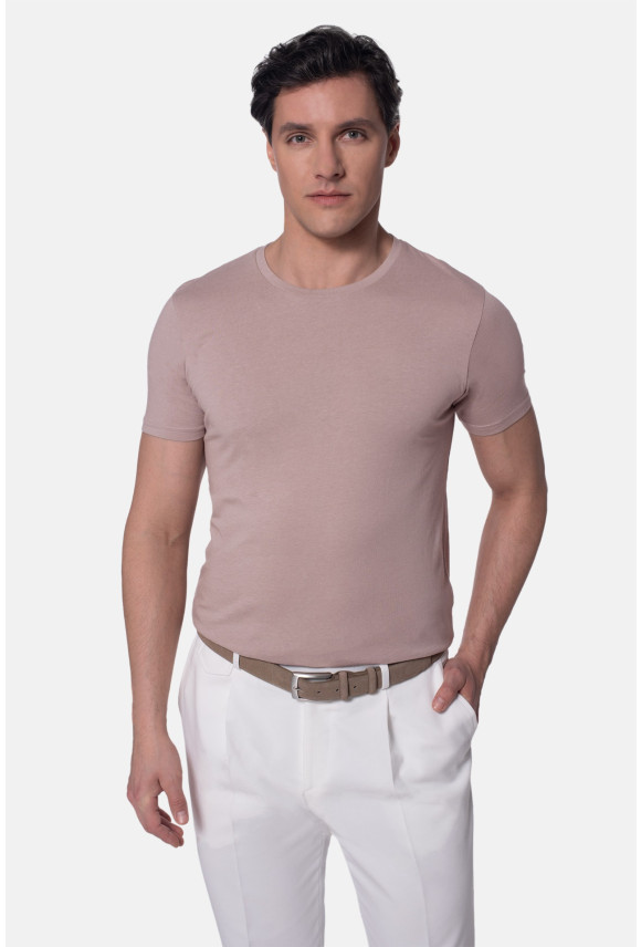 T SHIRT MUXAL RÓŻOWY Z MODALEM