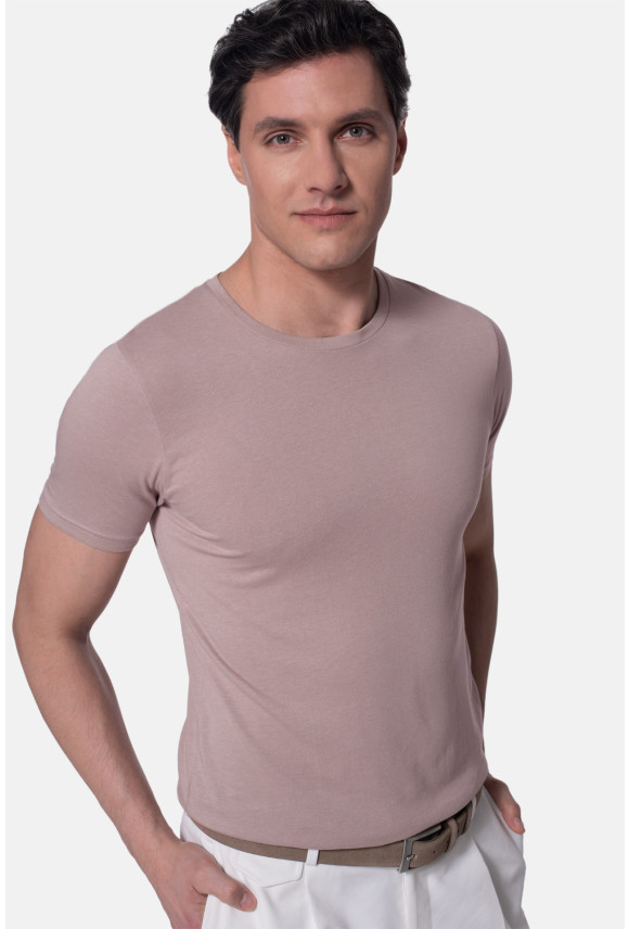 T SHIRT MUXAL RÓŻOWY Z MODALEM