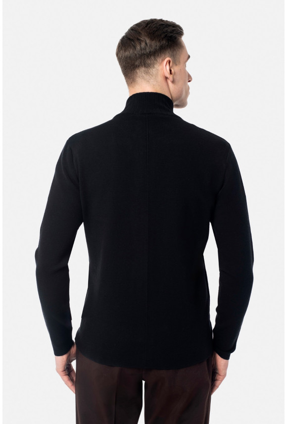 SWETER ENCOLE ROZPINANY CZARNY Z WISKOZĄ