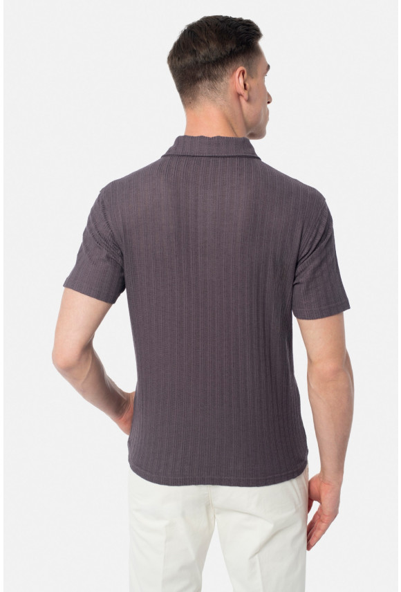 KOSZULKA POLO AVILA BRĄZOWA Z MODALEM