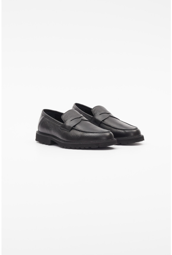 OBUWIE LOAFERSY M2605 CZARNE ZE SKÓRY NATURALNEJ