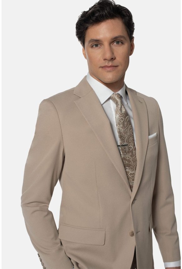 MARYNARKA FIANO BEŻOWA SLIM FIT JEDNORZĘDOWA MARYNARKA FIANO BEŻOWA SLIM FIT JEDNORZĘDOWA
