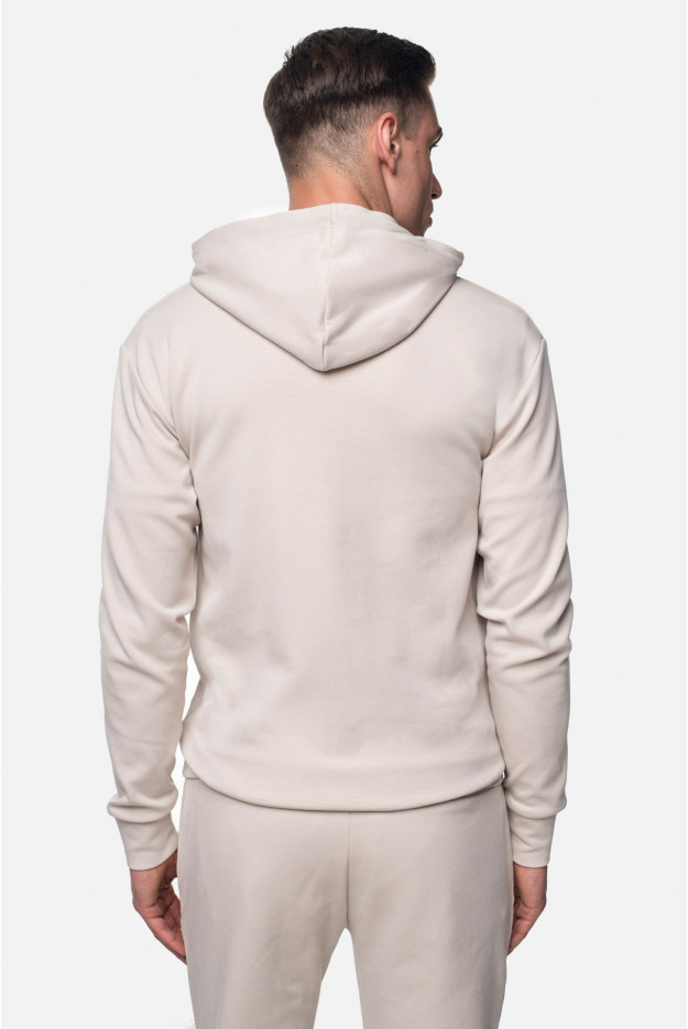 BLUZA HONDO Z OKRĄGŁYM DEKOLTEM BEŻOWA Z BAWEŁNY
