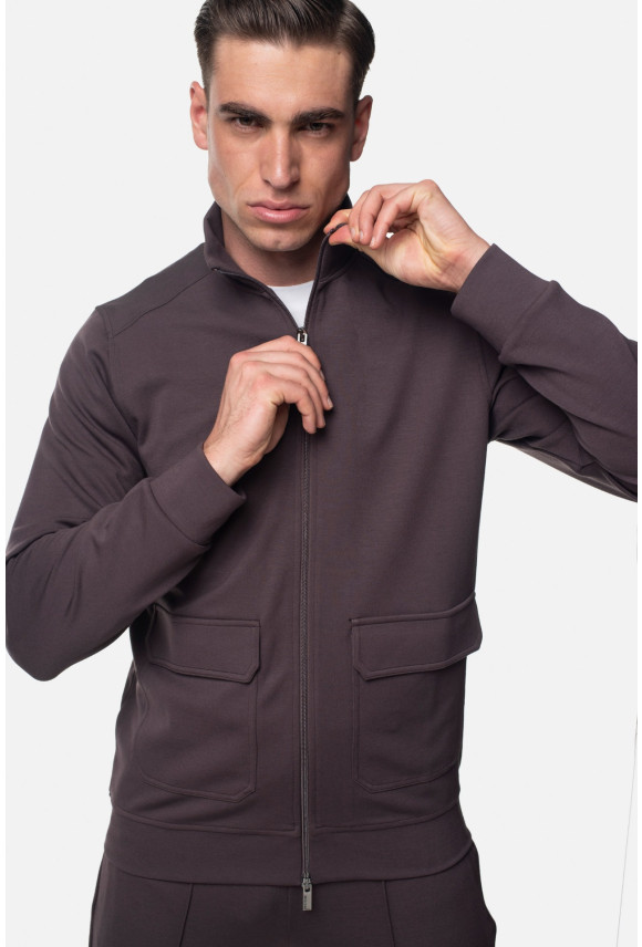 BLUZA FARA ROZPINANY BRĄZOWA Z MODALEM
