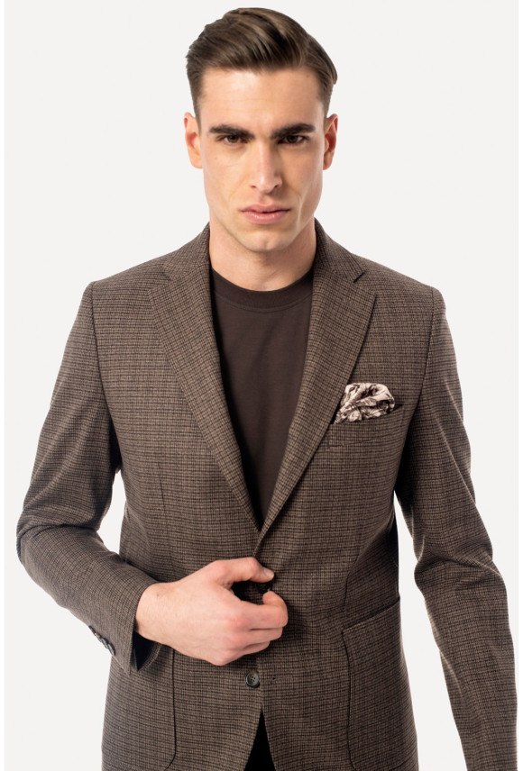 MARYNARKA PERSANO BRĄZOWA SLIM FIT JEDNORZĘDOWA