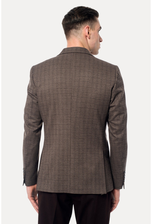 MARYNARKA PERSANO BRĄZOWA SLIM FIT JEDNORZĘDOWA