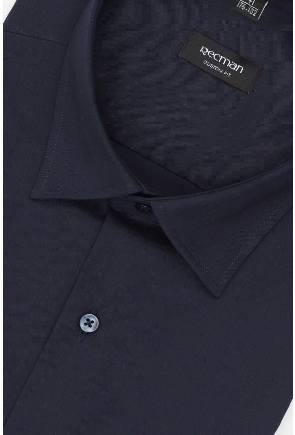KOSZULA VERSONE 3292E DŁUGI RĘKAW CUSTOM FIT GRANATOWA Z BAWEŁNY