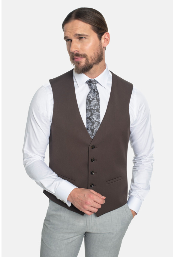KAMIZELKA BENITOS SLIM FIT BRĄZOWA JEDNORZĘDOWA KAMIZELKA BENITOS SLIM FIT BRĄZOWA JEDNORZĘDOWA